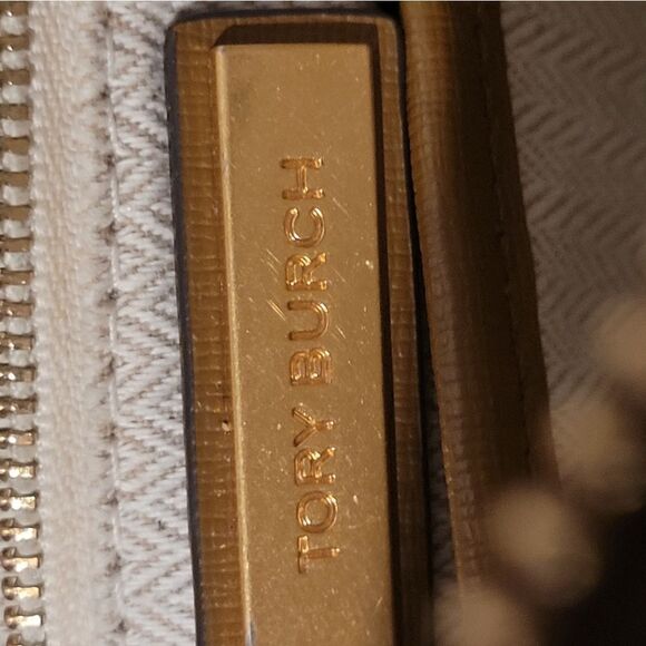 Tory Burch Emerson Brown Saffiano Leather Reva Logo Zip Tote Bag # 136091 - Picture 9 of 12